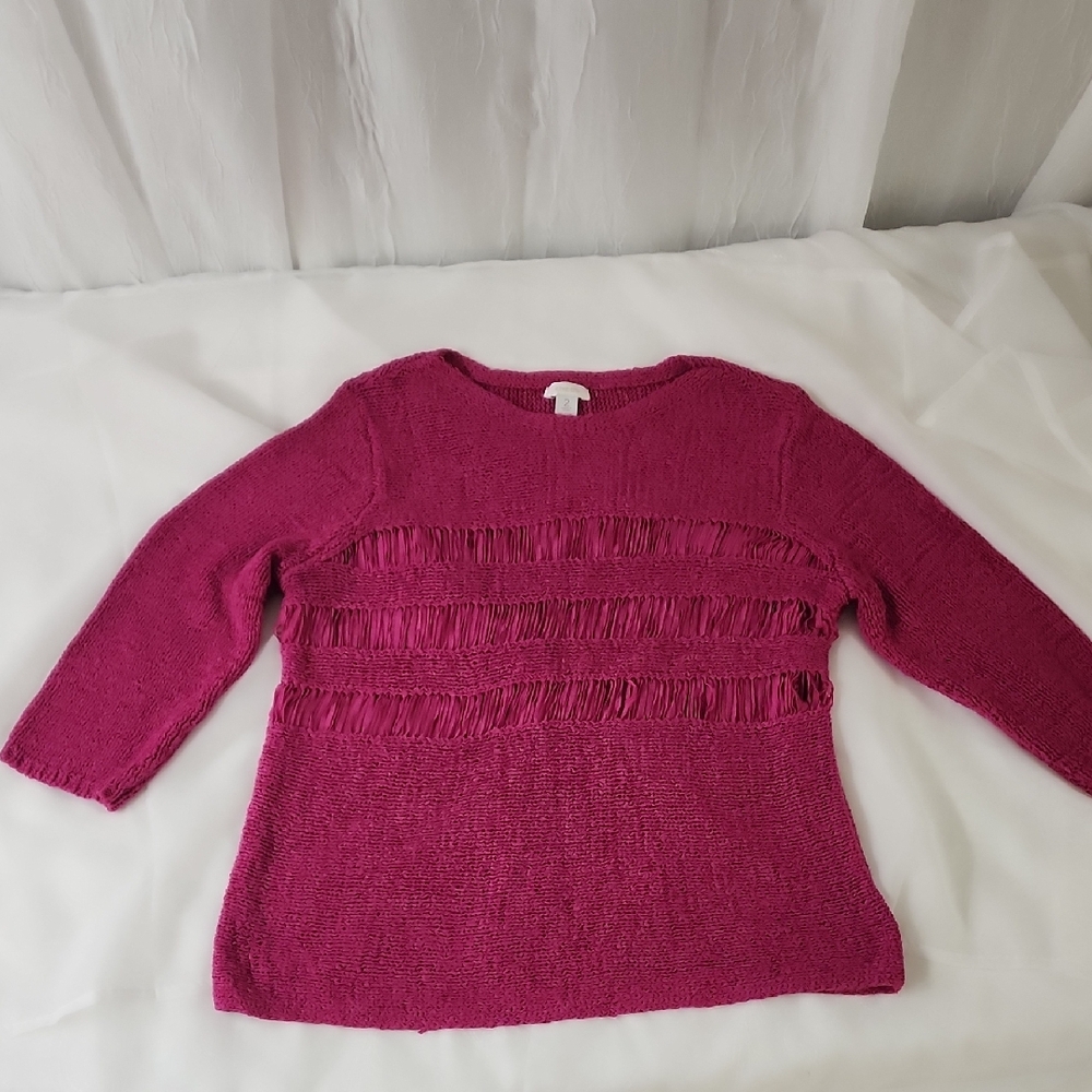 Chico's Fuchsia Crew Neck Sweater